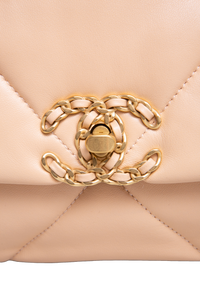 CHANEL 19 SMALL FLAP BAG LAMBSKIN CREAM 2025