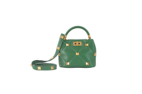 VALENTINO ROMAN STUD TOP HANDLE GREEN