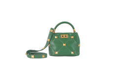 VALENTINO ROMAN STUD TOP HANDLE GREEN