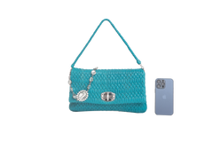MIU MIU QUILTED NAPPA SWAROVSKI SKY BLUE