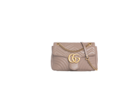 GUCCI GG MARMONT FLAP MEDIUM TAN BEIGE