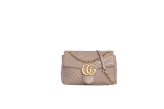 GUCCI GG MARMONT FLAP MEDIUM TAN BEIGE