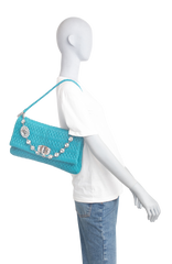 MIU MIU QUILTED NAPPA SWAROVSKI SKY BLUE