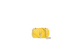 YSL CLASSIC BABY COLLEGE FLAP CHEVRON YELLOW