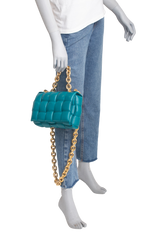 BOTTEGA PADDED CASSETTE BAG BLUE TIFFANY