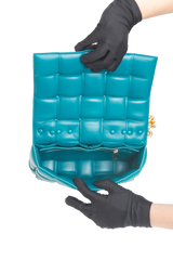BOTTEGA PADDED CASSETTE BAG BLUE TIFFANY