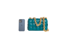 BOTTEGA PADDED CASSETTE BAG BLUE TIFFANY