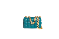 BOTTEGA PADDED CASSETTE BAG BLUE TIFFANY