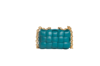 BOTTEGA PADDED CASSETTE BAG BLUE TIFFANY