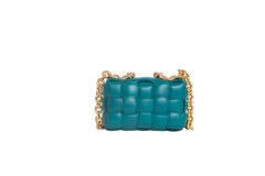 BOTTEGA PADDED CASSETTE BAG BLUE TIFFANY