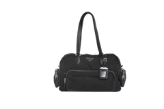 PRADA TESSUTO DIAPER HOBO BAG BLACK