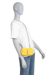 YSL CLASSIC BABY COLLEGE FLAP CHEVRON YELLOW