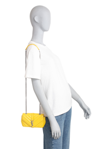 YSL CLASSIC BABY COLLEGE FLAP CHEVRON YELLOW