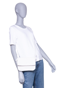 BOTTEGA COBBLE MESSENGER NAPPA INTRECCIATO WHITE
