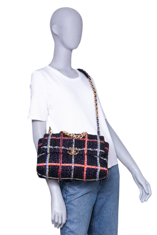 CHANEL 19 FLAP TWEED LARGE MULTICOLOR