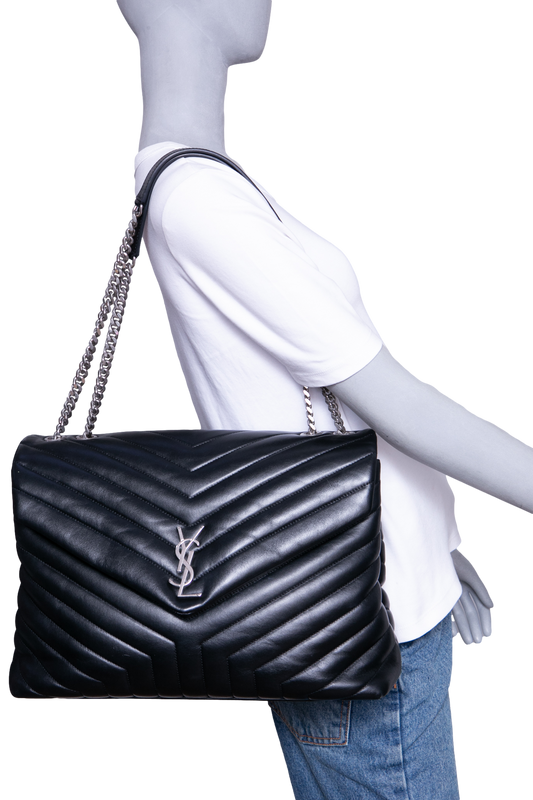 YSL LOULOU LARGE LEATHER BLACK