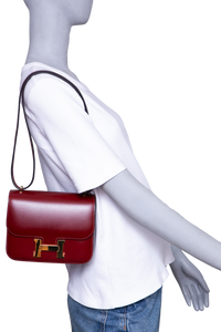HERMÈS CONSTANCE 18 MIROIR VEAU BOX ROUGE H - GOLD HDWR