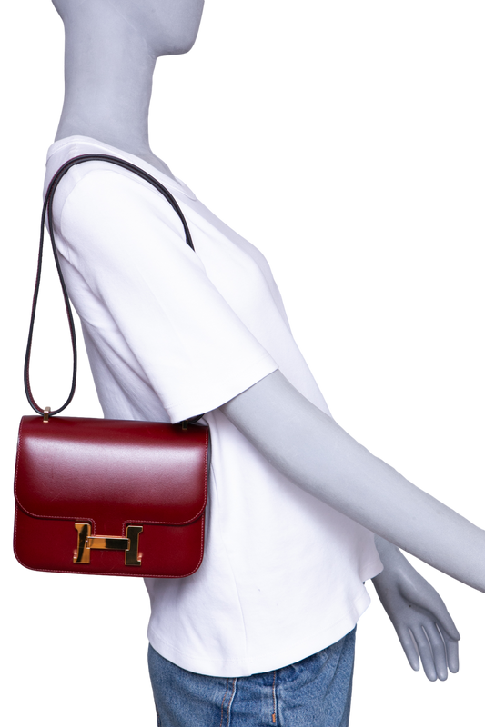 HERMÈS CONSTANCE 18 MIROIR VEAU BOX ROUGE H - GOLD HDWR