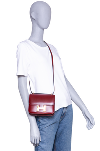 HERMÈS CONSTANCE 18 MIROIR VEAU BOX ROUGE H - GOLD HDWR