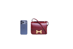 HERMÈS CONSTANCE 18 MIROIR VEAU BOX ROUGE H - GOLD HDWR