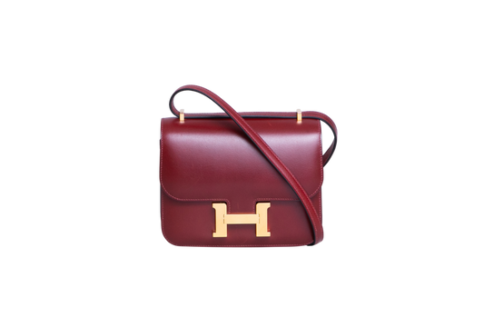 HERMÈS CONSTANCE 18 MIROIR VEAU BOX ROUGE H - GOLD HDWR