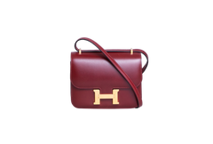 HERMÈS CONSTANCE 18 MIROIR VEAU BOX ROUGE H - GOLD HDWR