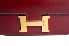 HERMÈS CONSTANCE 18 MIROIR VEAU BOX ROUGE H - GOLD HDWR