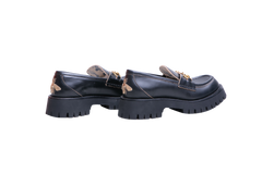 GUCCI LOAFER HORSEBIT LUG SOLE BLACK - 36 1/2 BR