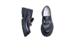 GUCCI LOAFER HORSEBIT LUG SOLE BLACK - 36 1/2 BR