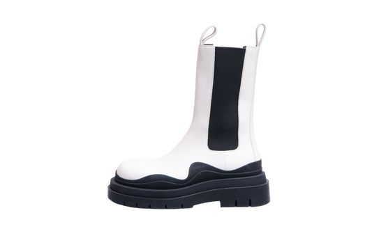 BOTTEGA BOOTS TIRE CHELSEA OFF-WHITE/BLACK - 36 BR