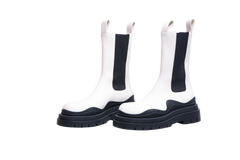 BOTTEGA BOOTS TIRE CHELSEA OFF-WHITE/BLACK - 36 BR