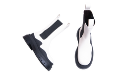 BOTTEGA BOOTS TIRE CHELSEA OFF-WHITE/BLACK - 36 BR