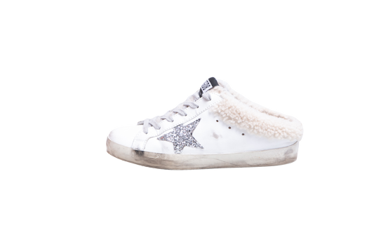 GOLDEN GOOSE SNEAKER SUPER-STAR SABOT SHEARLING-LINED WHITE - 35,5 BR