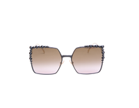 FENDI STUDDED SQUARE METAL GOLD/BLACK