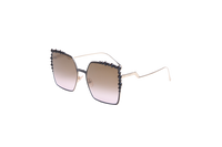 FENDI STUDDED SQUARE METAL GOLD/BLACK