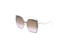 FENDI STUDDED SQUARE METAL GOLD/BLACK