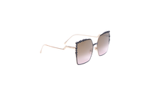 FENDI STUDDED SQUARE METAL GOLD/BLACK