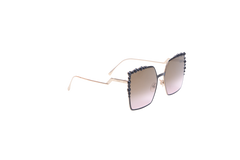 FENDI STUDDED SQUARE METAL GOLD/BLACK