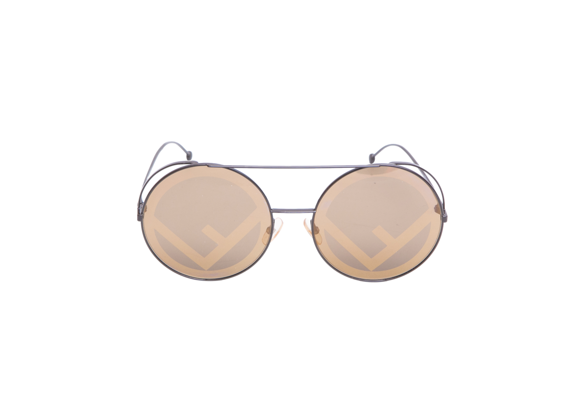 FENDI FF ROUND METAL DARK BROWN