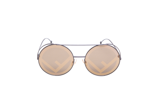 FENDI FF ROUND METAL DARK BROWN