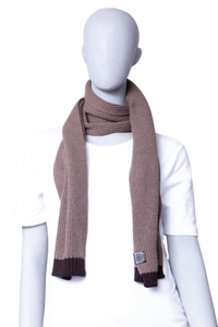 LOEWE SCARF WOOL RIBBED BROWN/DARK BROWN