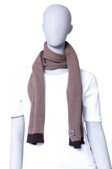 LOEWE SCARF WOOL RIBBED BROWN/DARK BROWN
