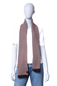 LOEWE SCARF WOOL RIBBED BROWN/DARK BROWN