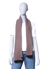 LOEWE SCARF WOOL RIBBED BROWN/DARK BROWN