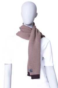 LOEWE SCARF WOOL RIBBED BROWN/DARK BROWN