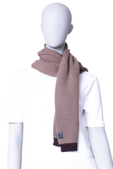 LOEWE SCARF WOOL RIBBED BROWN/DARK BROWN