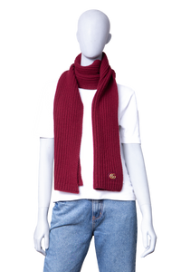 GUCCI SCARF WOOL CASHMERE WITH DOUBLE G BURGUNDY