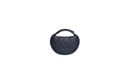 CHANEL QUILTED HALF MOON BLK CAVIAR GOLD