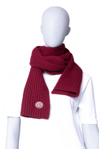 GUCCI SCARF WOOL CASHMERE WITH DOUBLE G BURGUNDY