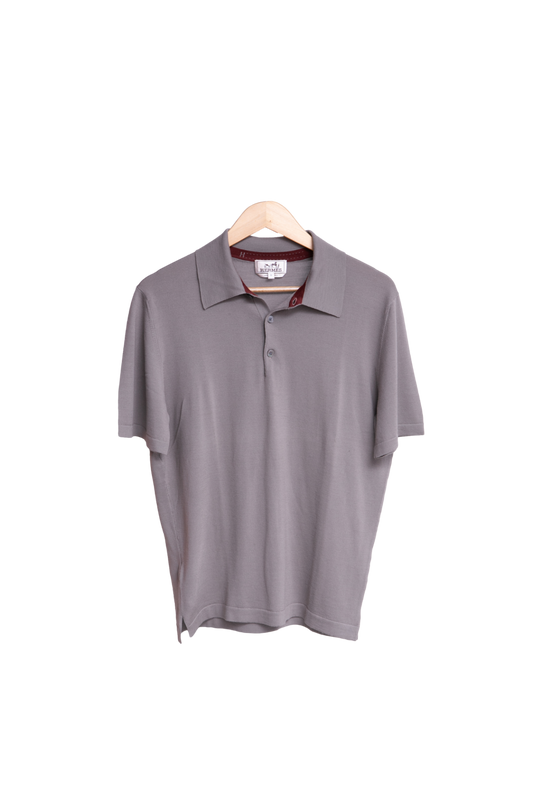 HERMÈS POLO-SHIRT WOOL GREY